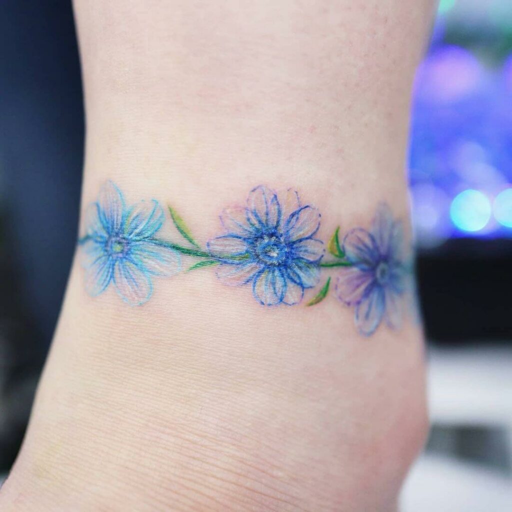 13+ Anklet Tattoo Ideas To Inspire You! 14 Vibrant Coloured Ankle Tattoo Ideas