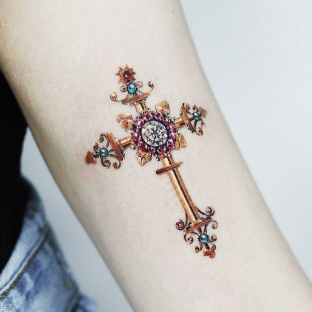11+ Symbol Tattoo Ideas You Have To See To Believe! 11 Vibrant Cross Tattoo Design