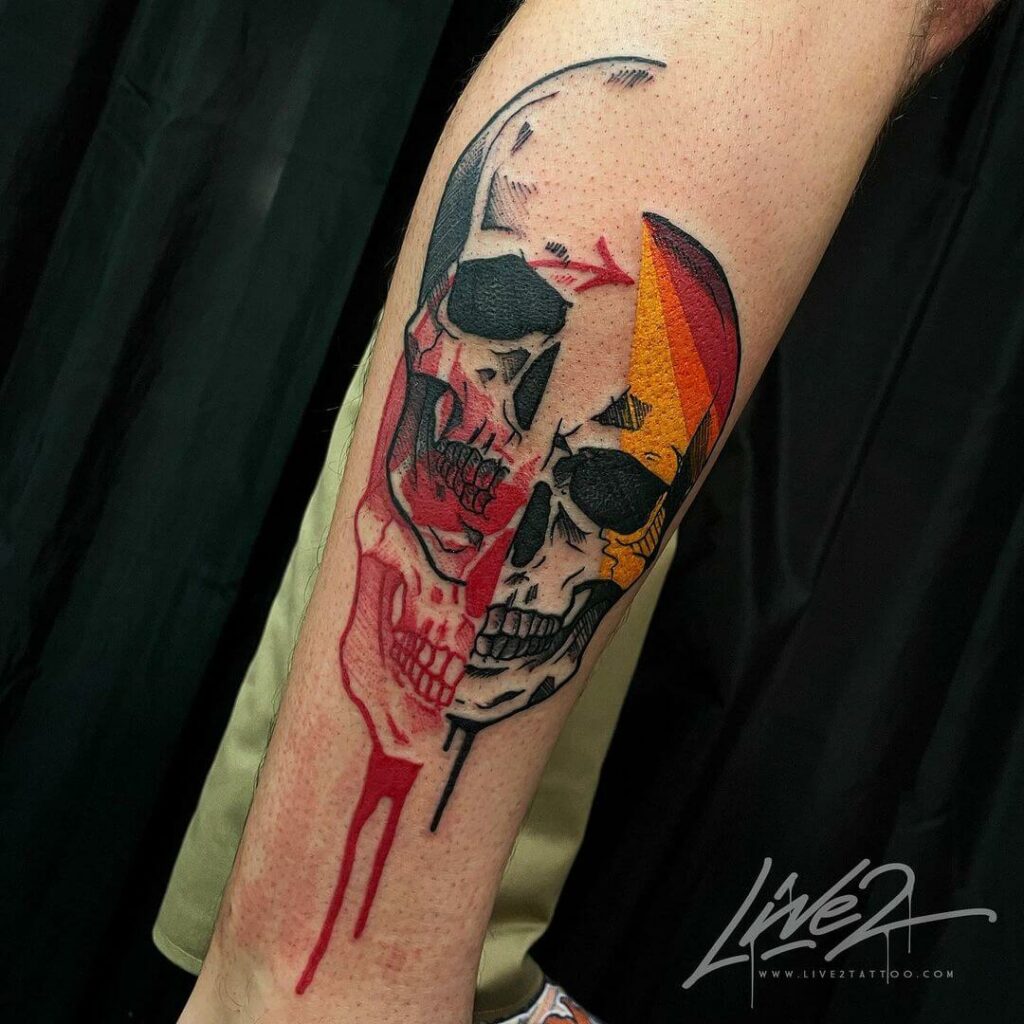 12+ Graphics Tattoo Ideas To Inspire You! 18 Vibrant Skull Graphics Tattoo