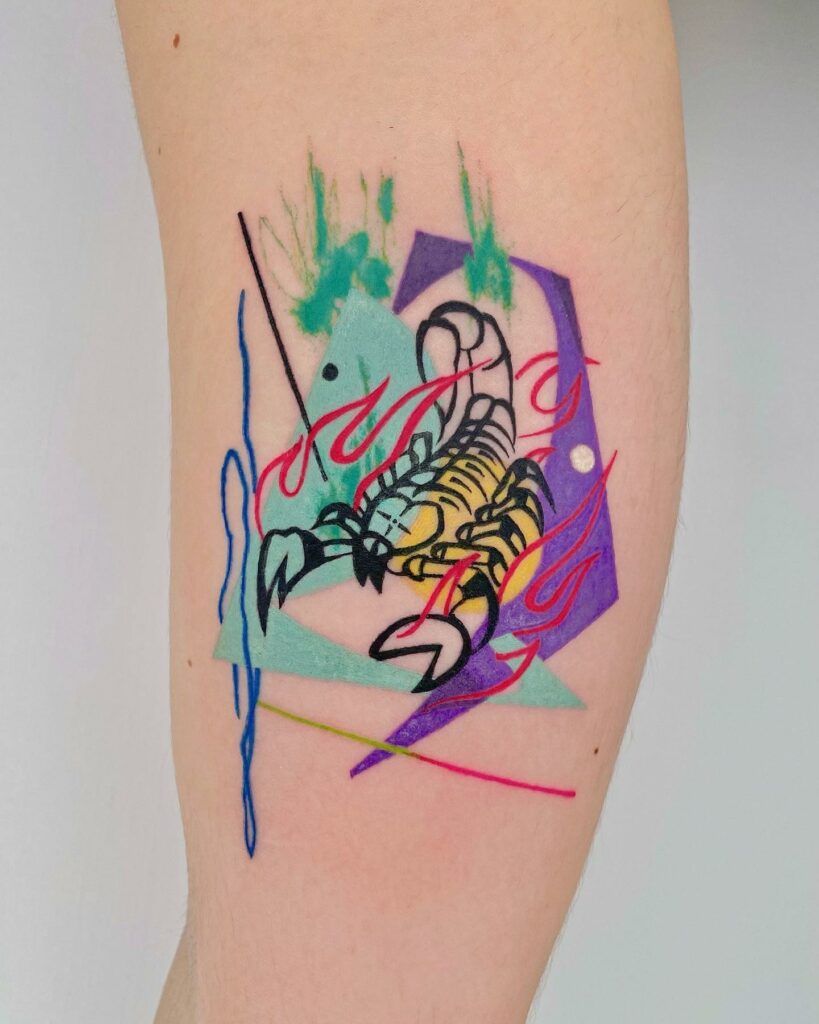 11+ Girly Scorpion Tattoo Ideas That Will Blow Your Mind! 14 Vibrant Two-Dimensional Scorpion Tattoo