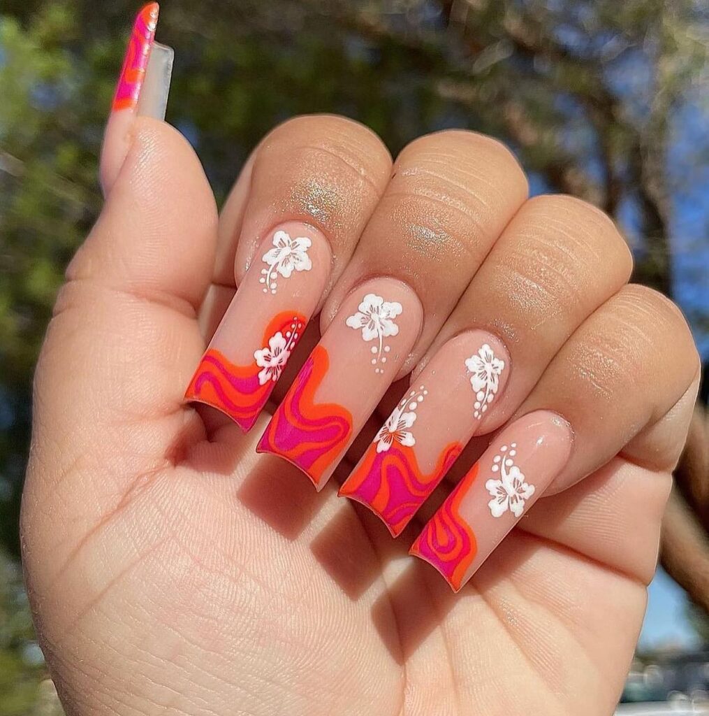 Explore 34 Red Acrylic Nail Designs To Try in 2024 19 Vibrant Waves and Delicate Florals