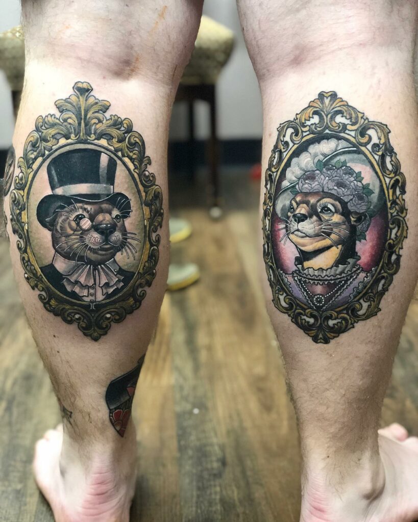 10+ Sea Otter Tattoo Ideas That Will Blow Your Mind! 16 Victorian Twin Otters on Mirrors