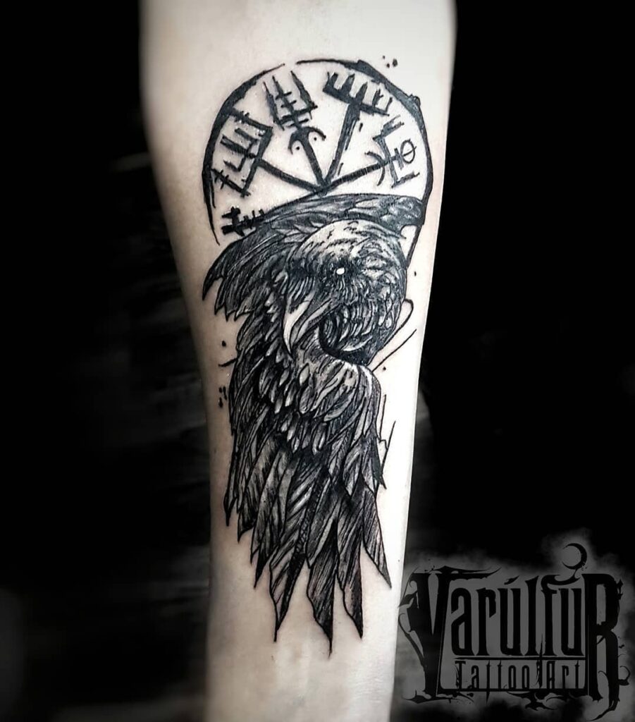 11+ Viking Raven Tattoo Ideas That Will Blow Your Mind! 10 Viking Raven Tattoo