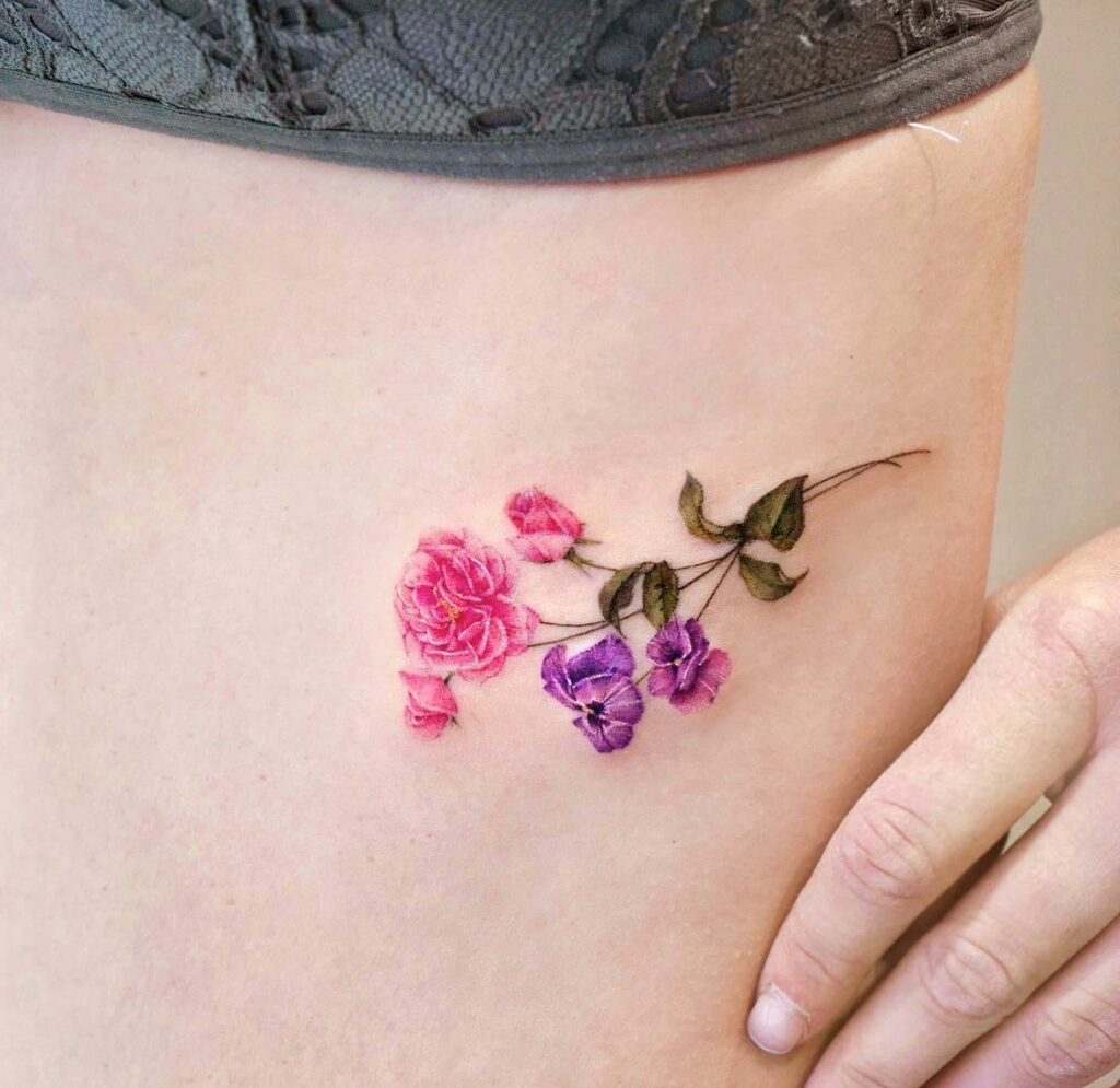 11+ Women Ribs Tattoo Ideas That Will Blow Your Mind! 16 Viola And Rose Tattoo