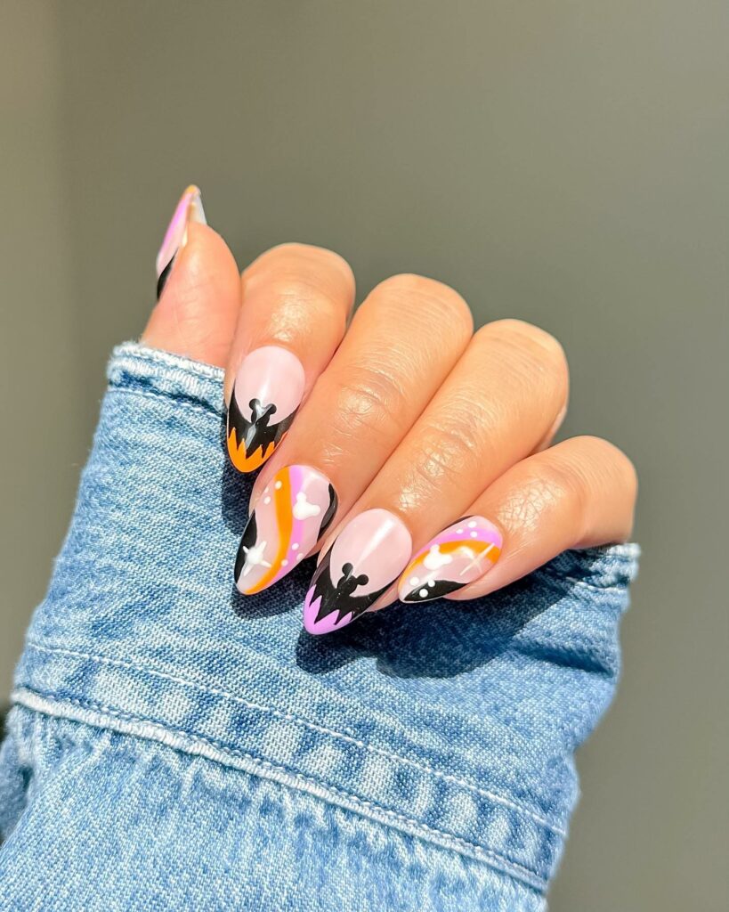 50 Latest Disney Nails Ideas To Try In 2024! 49 Halloween Mickey Mouse Inspired Disney Nails