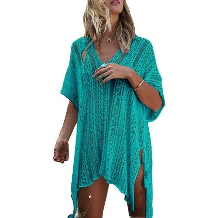 Wander Agio Beach Tops Sexy Floral Cover Dresses Bikini Cover-ups Net Long Skirt