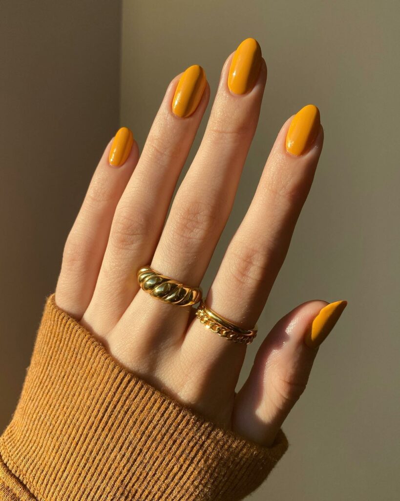 50 Latest February Yellow Nail Designs To Try in 2024! 27 Warm Embrace Yellow Nails
