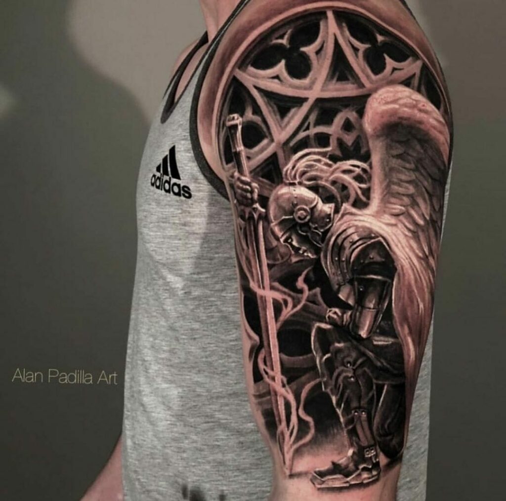 14+ Guardian Angel Tattoo Ideas You Have To See To Believe! 13 Warrior Guardian Angel Tattoos