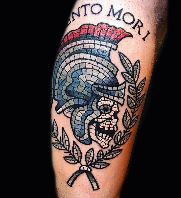 11+ Mosaic Tattoo Ideas That Will Blow Your Mind! 12 Warrior Skull Mosaic Tattoo