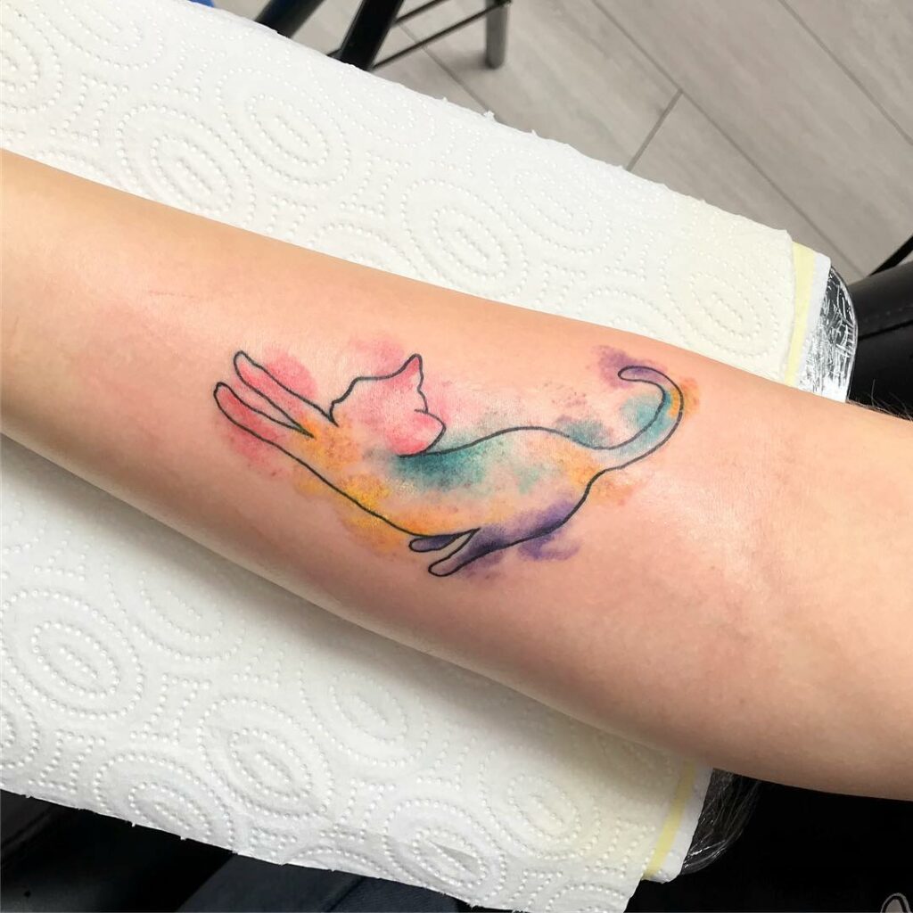 11+ Small Cat Tattoo Ideas That Will Blow Your Mind! 19 Watercolor Cat Tattoo