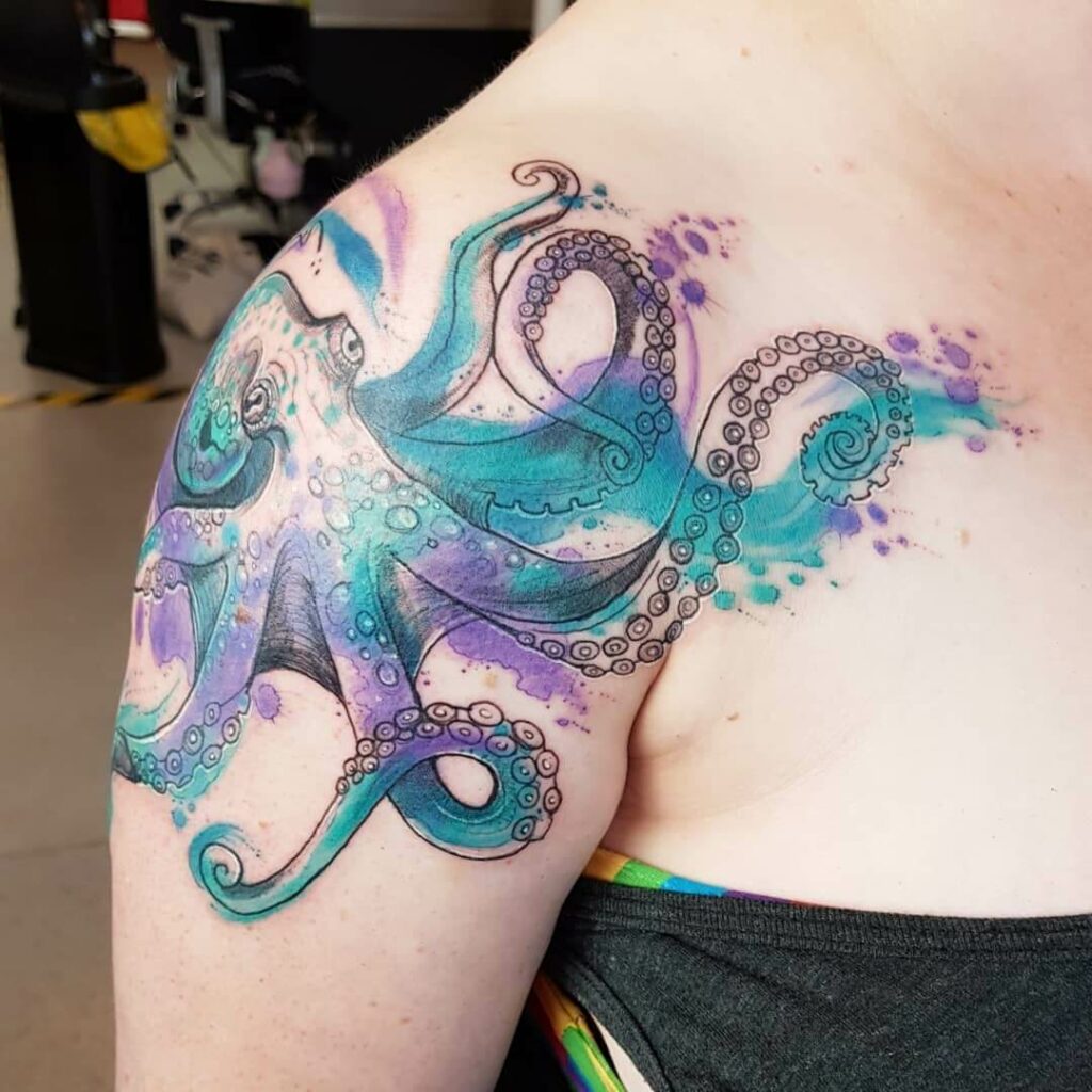 11+ Octopus Back Tattoo Ideas That'll Blow Your Mind! 20 Watercolor Octopus Tattoo Design