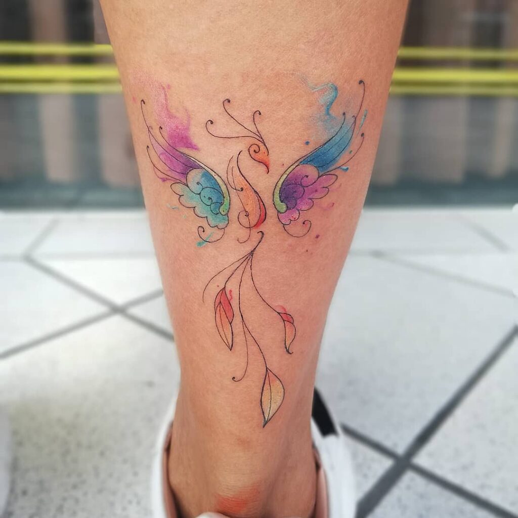 11+ Unique Phoenix Tattoo Small Ideas That Will Blow Your Mind! 15 Watercolor Phoenix Tattoos