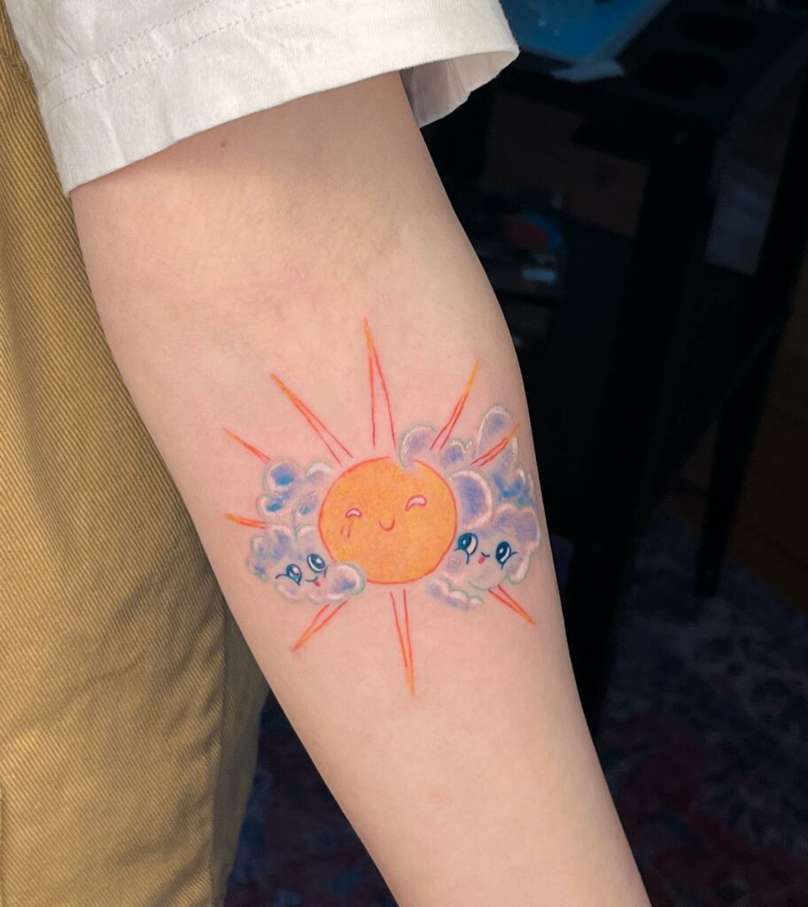 13+ Unique Small Sun Tattoo Ideas That Will Blow Your Mind! 21 Watercolor Small Sun Tattoo