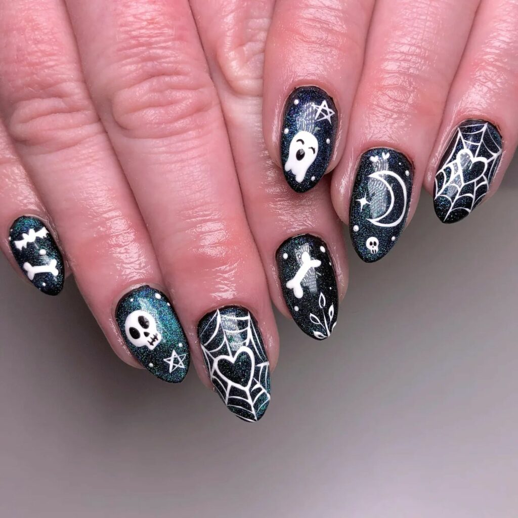 55 Latest Spider Web Nail Designs To Try In 2024! 54 Watercolor spider web nails