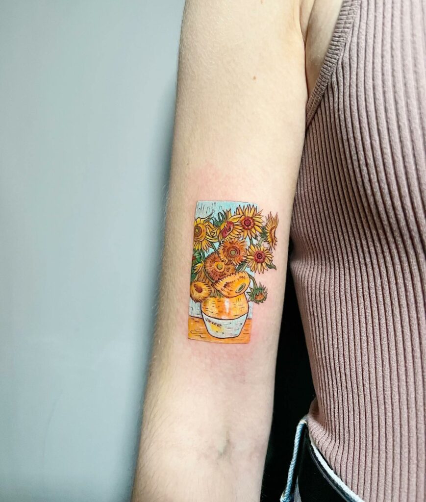 11+ Mini Small Sunflower Tattoo Ideas That Will Blow Your Mind! 12 Watercolour Sunflower Tattoo Ideas