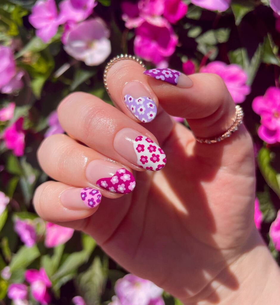 2024's Latest Flower Nail Designs: 29 Designs to Try 11 Watermelon Sugar flower nails