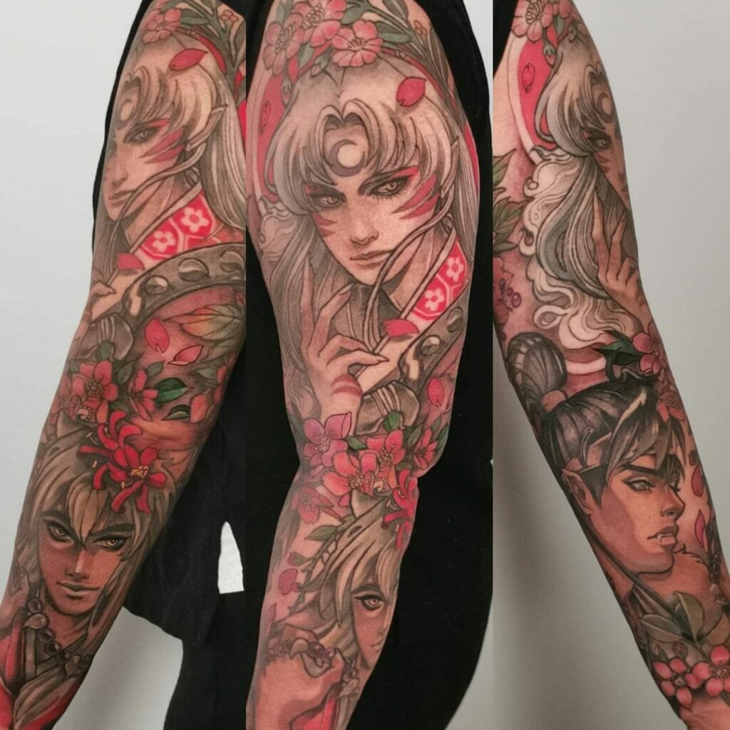 11+ Full Sleeve Tattoo Womens Ideas That Will Blow Your Mind! 17 Webtoon And or Manga Inspired Sleeve Tattoos