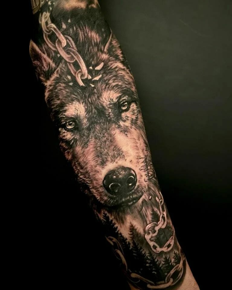 11+ Wolf Half Sleeve Tattoo Ideas That Will Blow Your Mind! 19 Werewolf Tattoo Designs