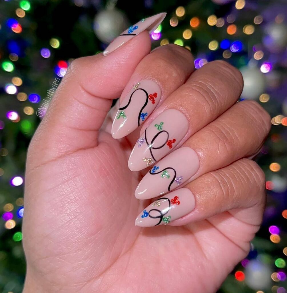 Celebrate with 40 Christmas Statement Nail Designs in 2024 41 Whimsical Christmas Lights Nails