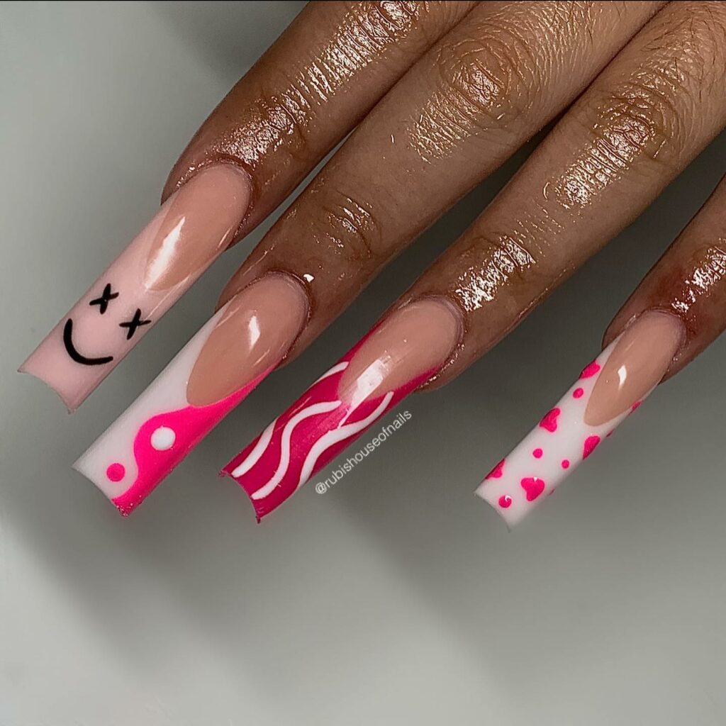 29 Latest Long Square Acrylic Nail Designs To Try In 2024! 21 Pastel Pink Highlights on Long Square Acrylics