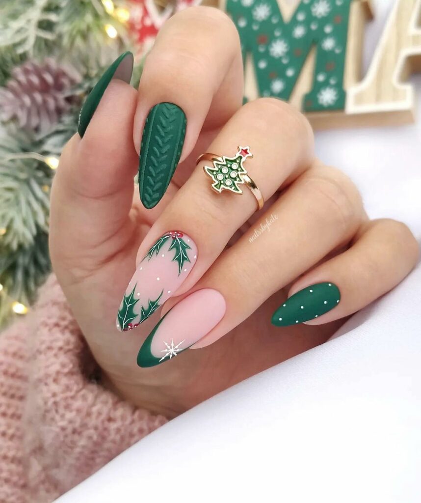 Get Festive with 25 Green Christmas Nail Ideas in 2024 29 Chic Spin on Green Christmas Nails