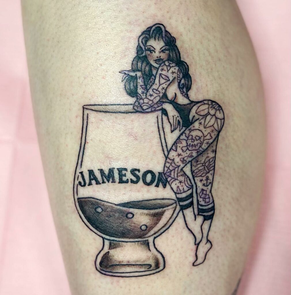 10+ Whiskey Tattoo Ideas That Will Blow Your Mind! 15 Whiskey And Girl Tattoo