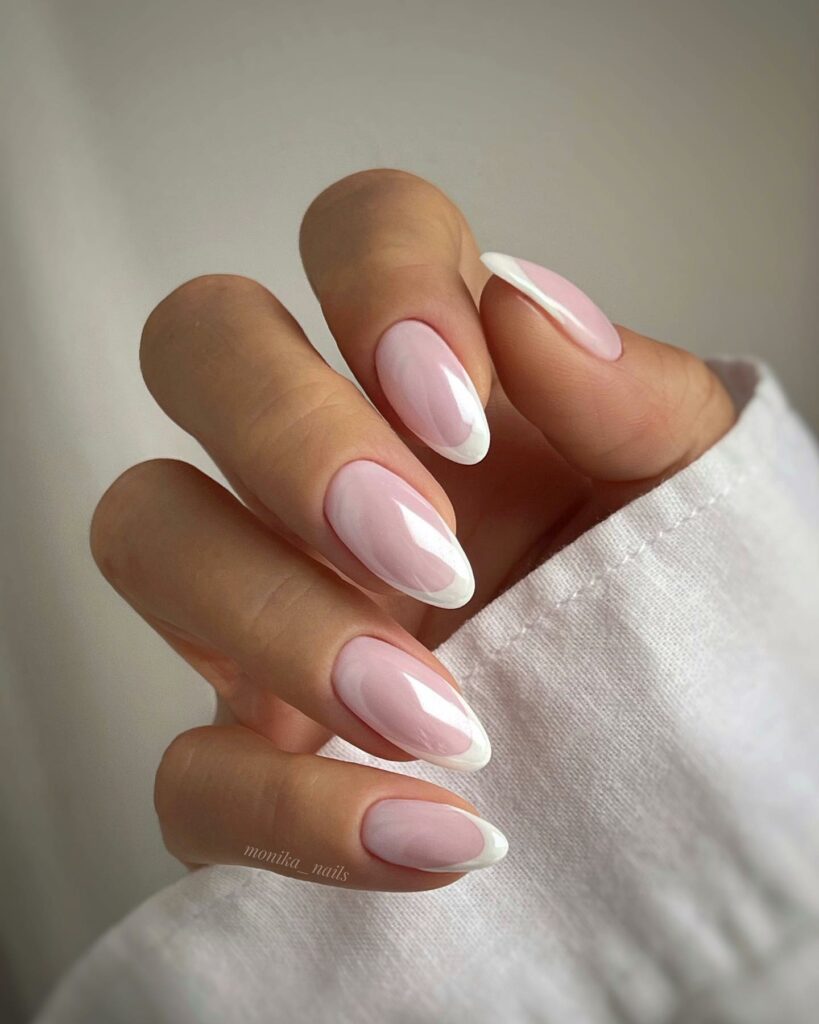 20 Latest Hailey Bieber-Inspired Glazed Donut Nail Ideas To Try In 2024! 12 White French Glazed Donut Nails
