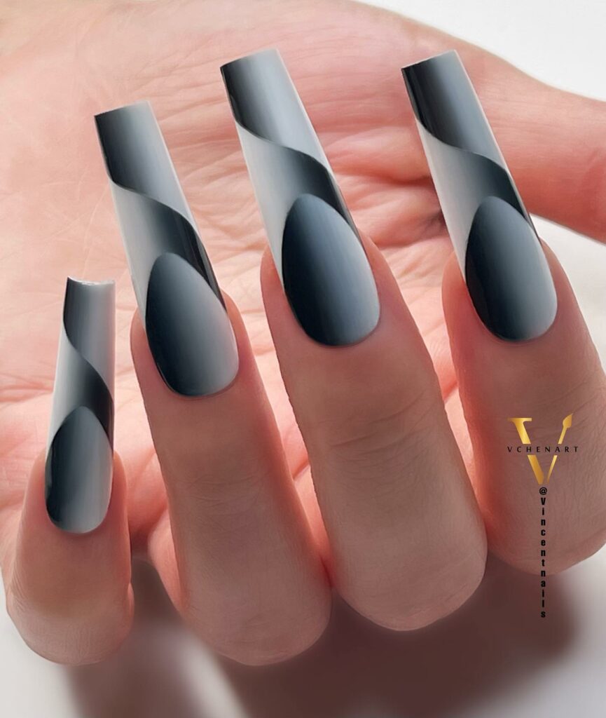44 Latest Black Ombré Nail Designs To Try In 2024! 46 White and Black Ombré Acrylic Nails