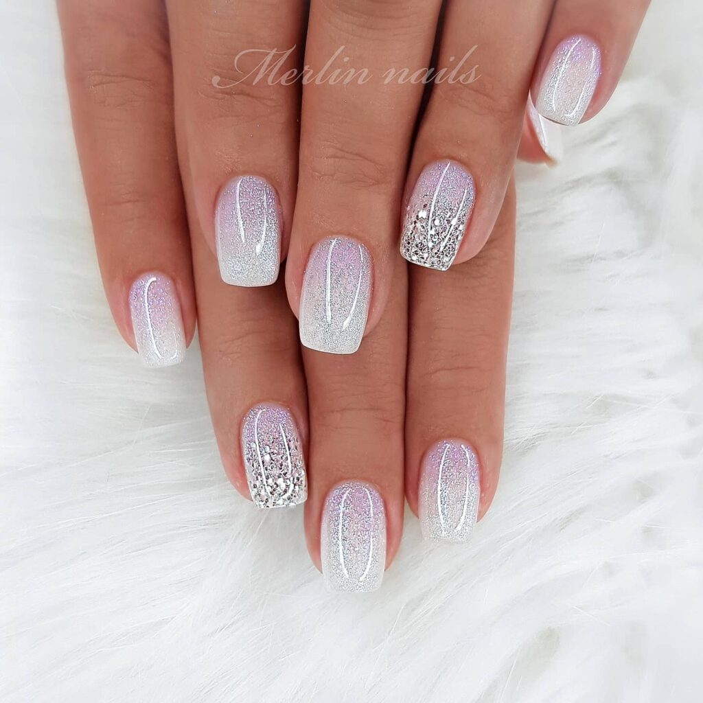44 Latest White Nail Ideas To Try In 2024! 31 Glittery White Nails