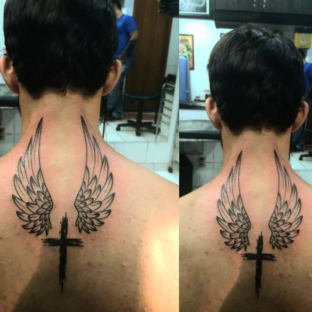 12+ Black Cross Tattoo Ideas To Inspire You! 15 Wings Black Cross Tattoo