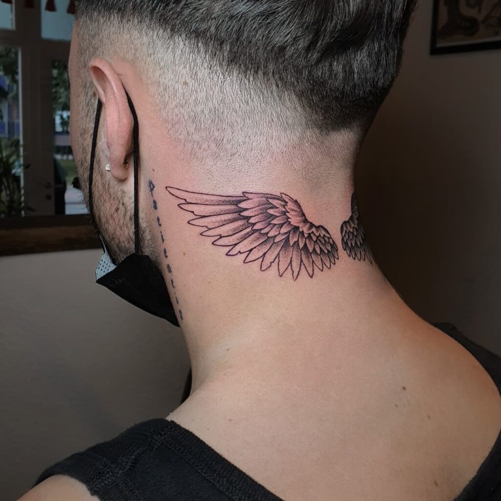 12 Wings Neck Tattoo Ideas for 2024 10 Wings Neck Tattoo