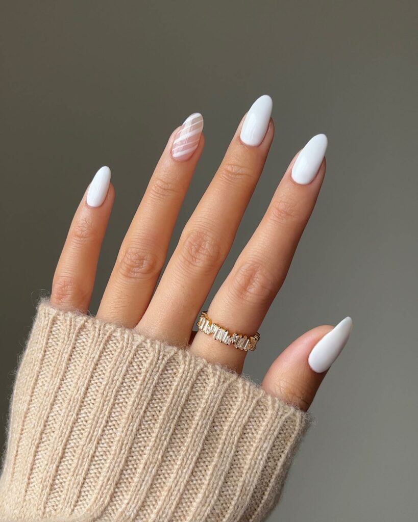 Celebrate with 33 Short Christmas Nail Ideas in 2024 15 Winter White Short Christmas Nails"