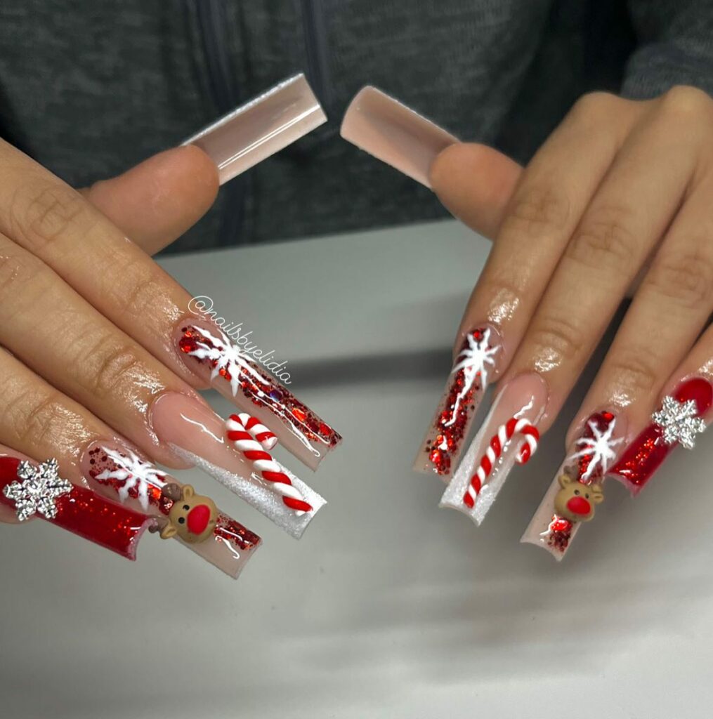 Enjoy 20 Candy Cane Nail Designs in 2024 20 Winter Wonderland Candy Cane Nails