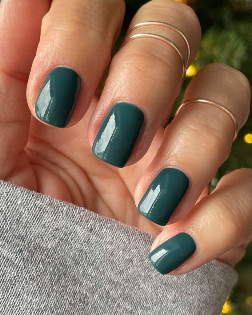 40 Latest Dark Green Nail Ideas To Try In 2024! 24 Winter check Dark Green Nail