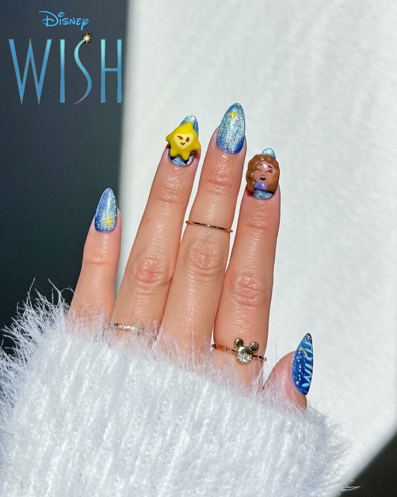 Immerse in Magic with 33 Disney Christmas Nail Ideas in 2024 29 Cat Eye Wish Inspired Disney Christmas Nails