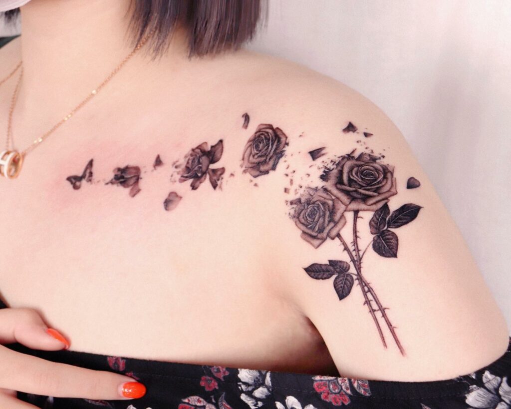 11+ Black And White Rose Tattoo Ideas That Will Blow Your Mind! 16 Withering Black And Whites Rose Tattoo