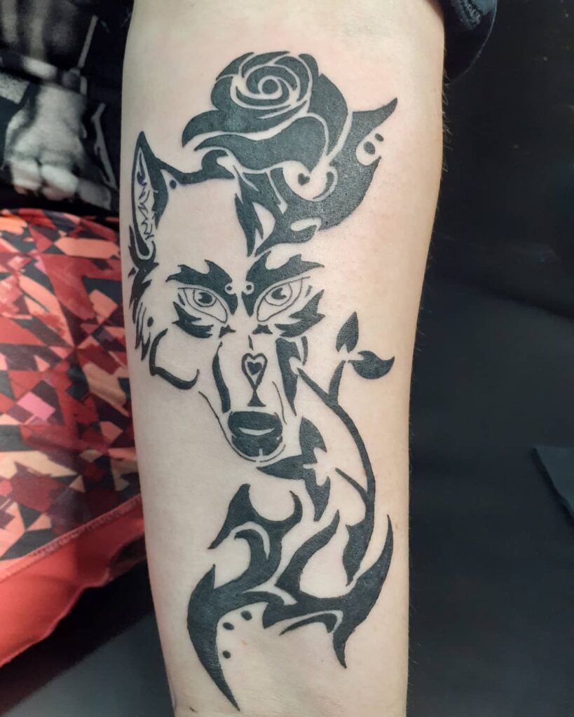 11+ Tribal Rose Tattoo Ideas You Have To See To Believe! 11 Wolf And Tribal Rose Tattoo