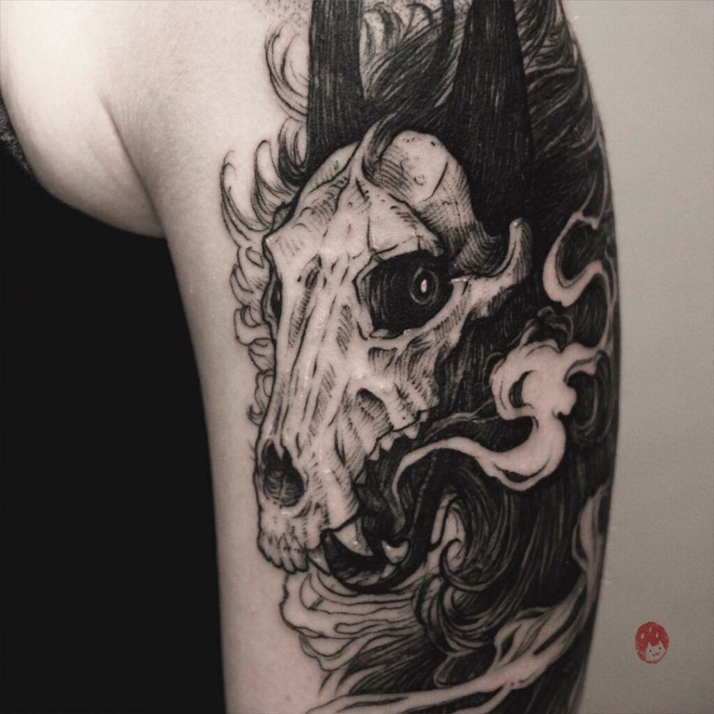 11+ Skeleton Tattoo Sleeve Ideas That Will Blow Your Mind! 13 Wolf Skull Tattoos