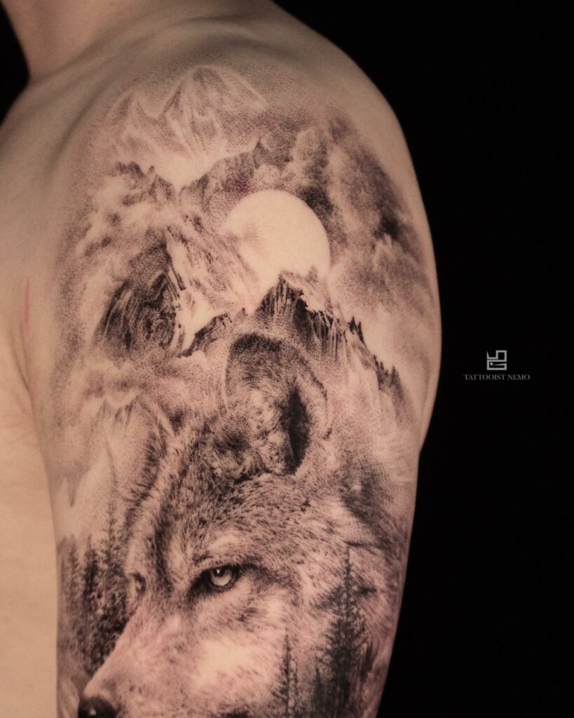 11+ Wolf Tattoo Stencil Ideas That Will Blow Your Mind! 10 Wolf Tattoo Stencil