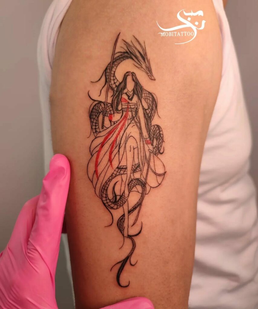 11+ Women's Feminine Dragon Tattoo Ideas That Will Blow Your Mind! 17 Woman Warrior Dragon Tattoos