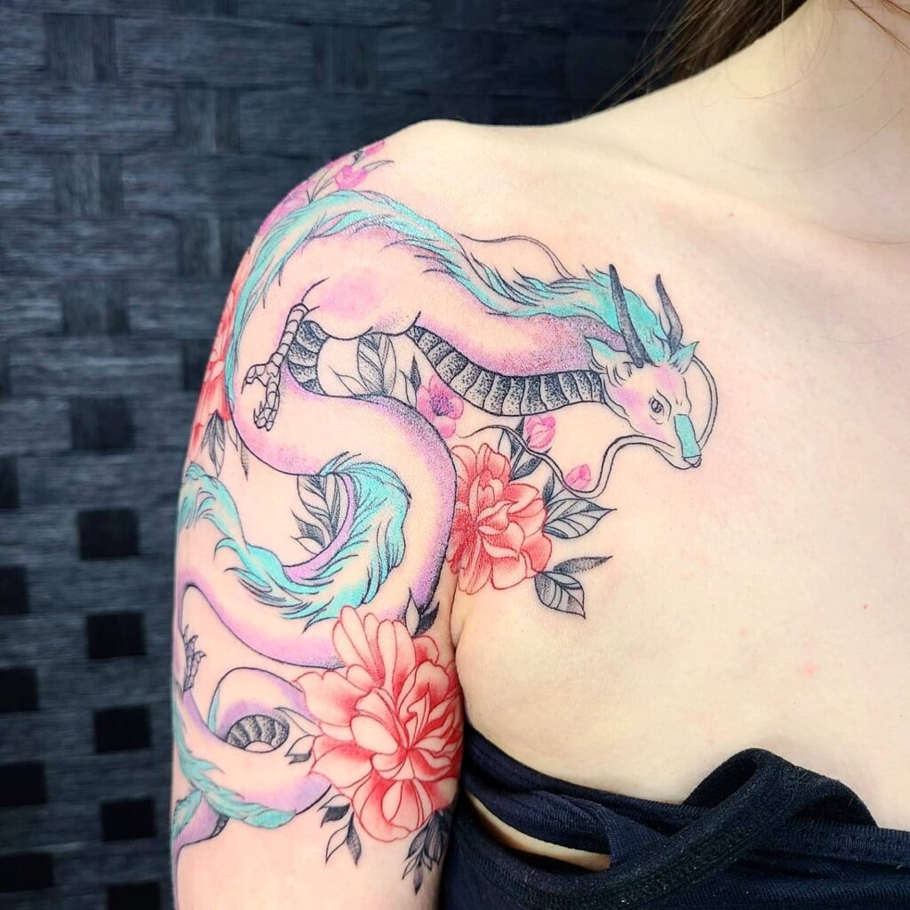 11+ Women's Feminine Dragon Tattoo Ideas That Will Blow Your Mind! 10 Women's Feminine Dragon Tattoo
