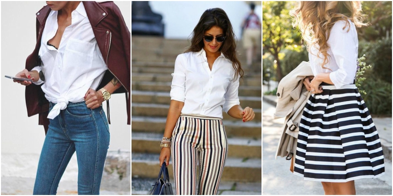 How to Create the Perfect Capsule Wardrobe 20 Three ways to wear a white shirt: with jeans, cigarette trousers and a-line skirt