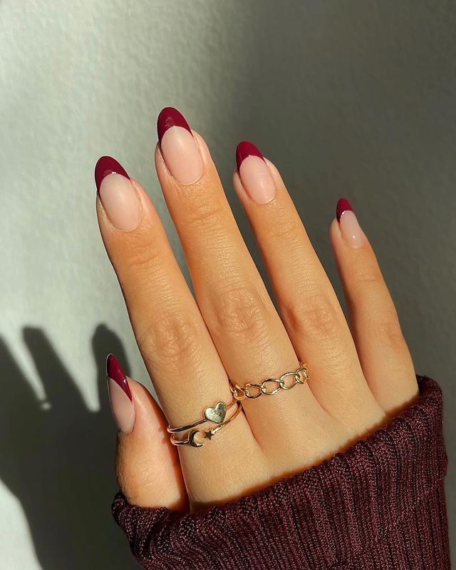 Explore 40 Red French Tip Nail Designs for 2024 10 Wrapped red french nails
