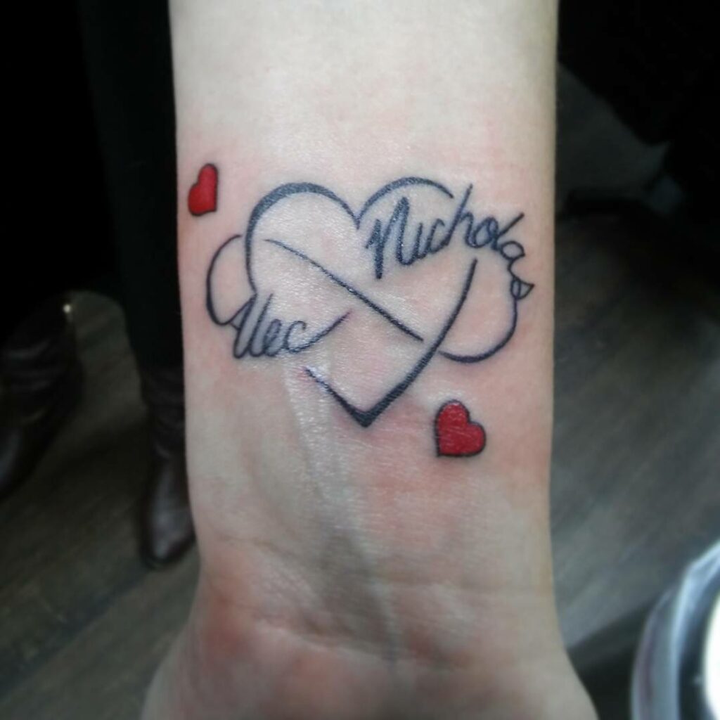 12+ Infinity Heart Tattoo With Names Ideas To Inspire You! 20 Wrist Infinity Tattoo With Names And Hearts