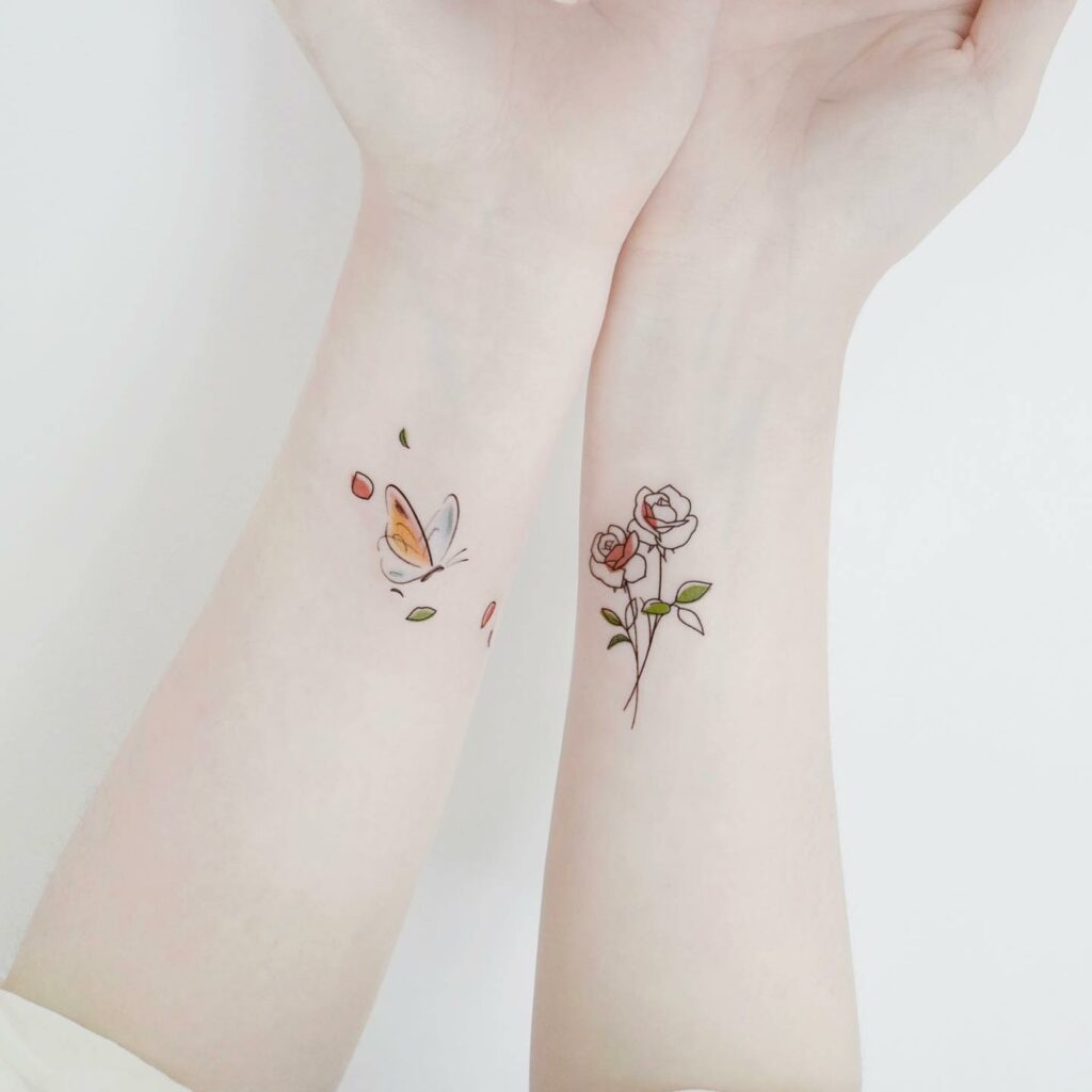 11+ Butterfly And Rose Tattoo Designs That Will Blow Your Mind! 14 Yellow Butterfly Tattoo