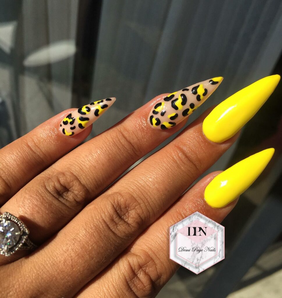 Add a Pop with 25 Cheetah Print Nails in 2024 11 Striking Yellow Cheetah Print on Stiletto Nails