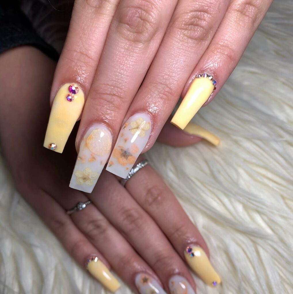 Relax with 20 Milk Bath Nail Designs in 2024 29 Serenity Yellow Milk Bath Nails