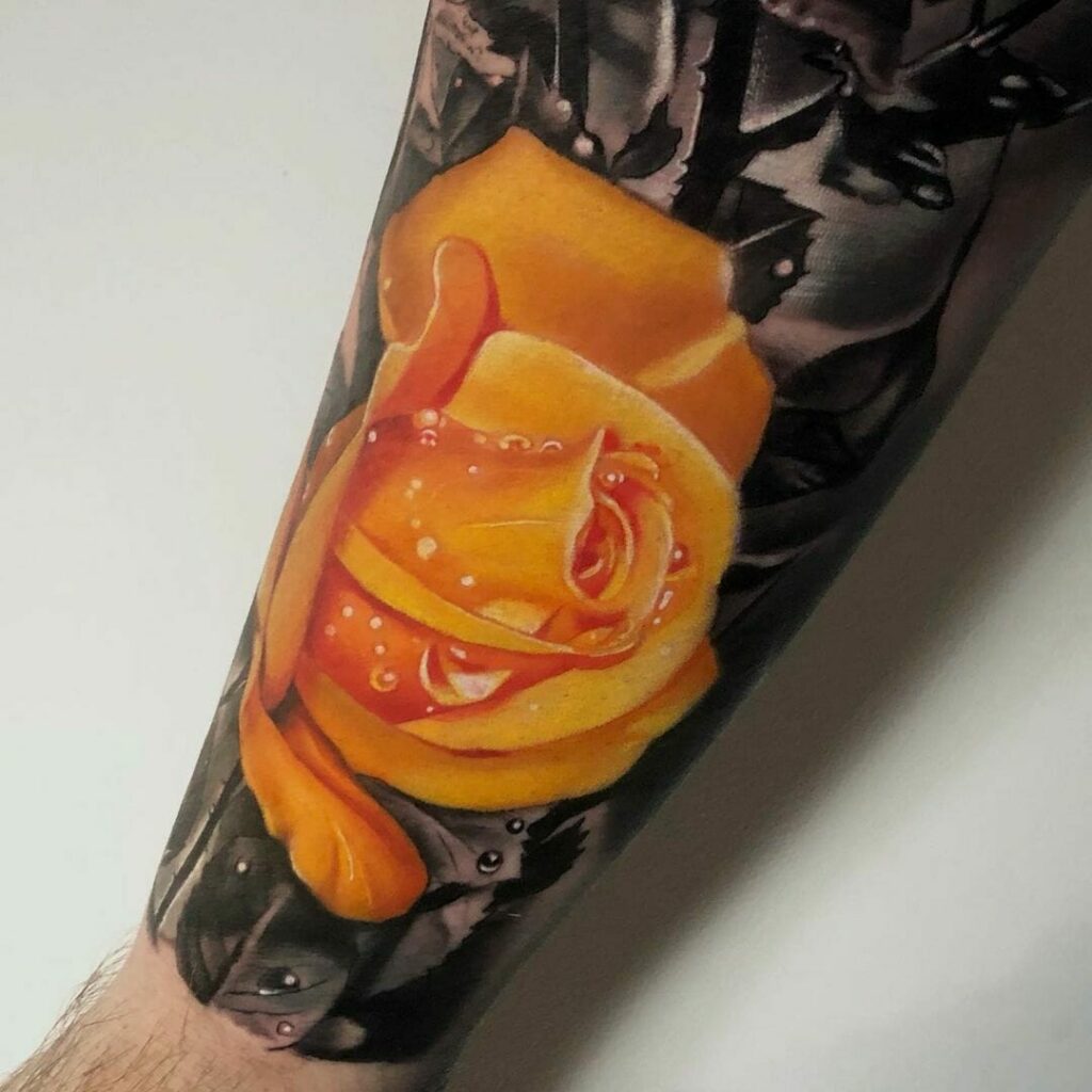 13+ Big Rose Tattoo Ideas That Will Blow Your Mind! 11 Yellow Rose Tattoo