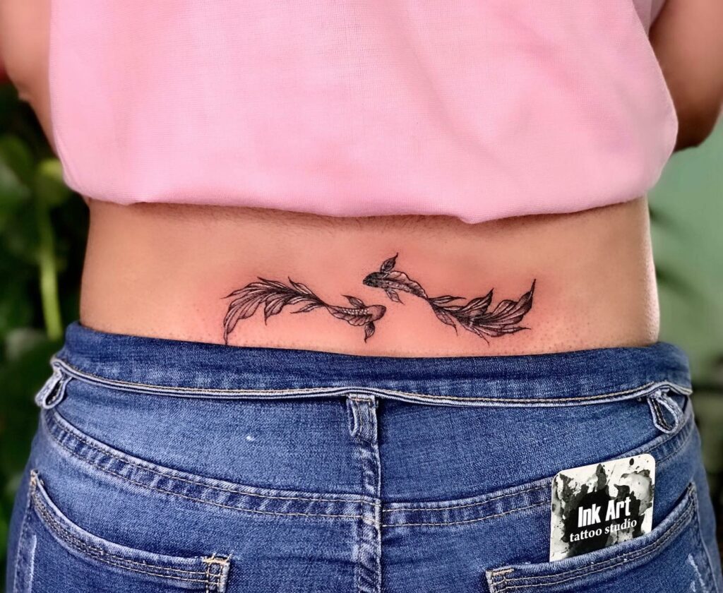 14+ Koi Fish Tattoo Yin Yang Ideas That Will Blow Your Mind! 13 Yin Yang Koi Fish Back Tattoo