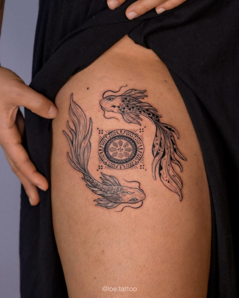 14+ Koi Fish Tattoo Yin Yang Ideas That Will Blow Your Mind! 19 Yin Yang Koi Tattoo With Artistic Sigil